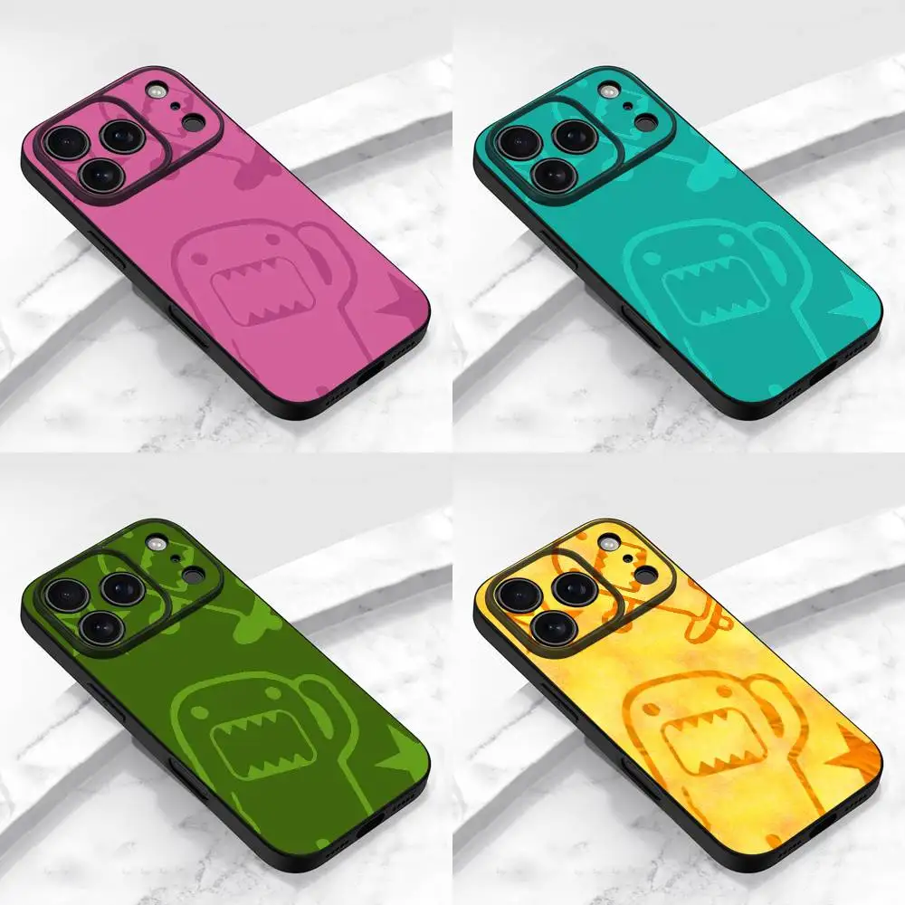 Etui na telefon D-Domo-kun Japan do iPhone'a 17, 16, 15, 14, 13, 12, 11, Pro, Max, Plus, E, Air, Mini, czarne etui ochronne