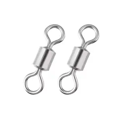 100pcs/lot Fishing Swivels Bearing Connector Solid Rings Rolling Fishing Connector High Strength Fishing Tackle Accessories