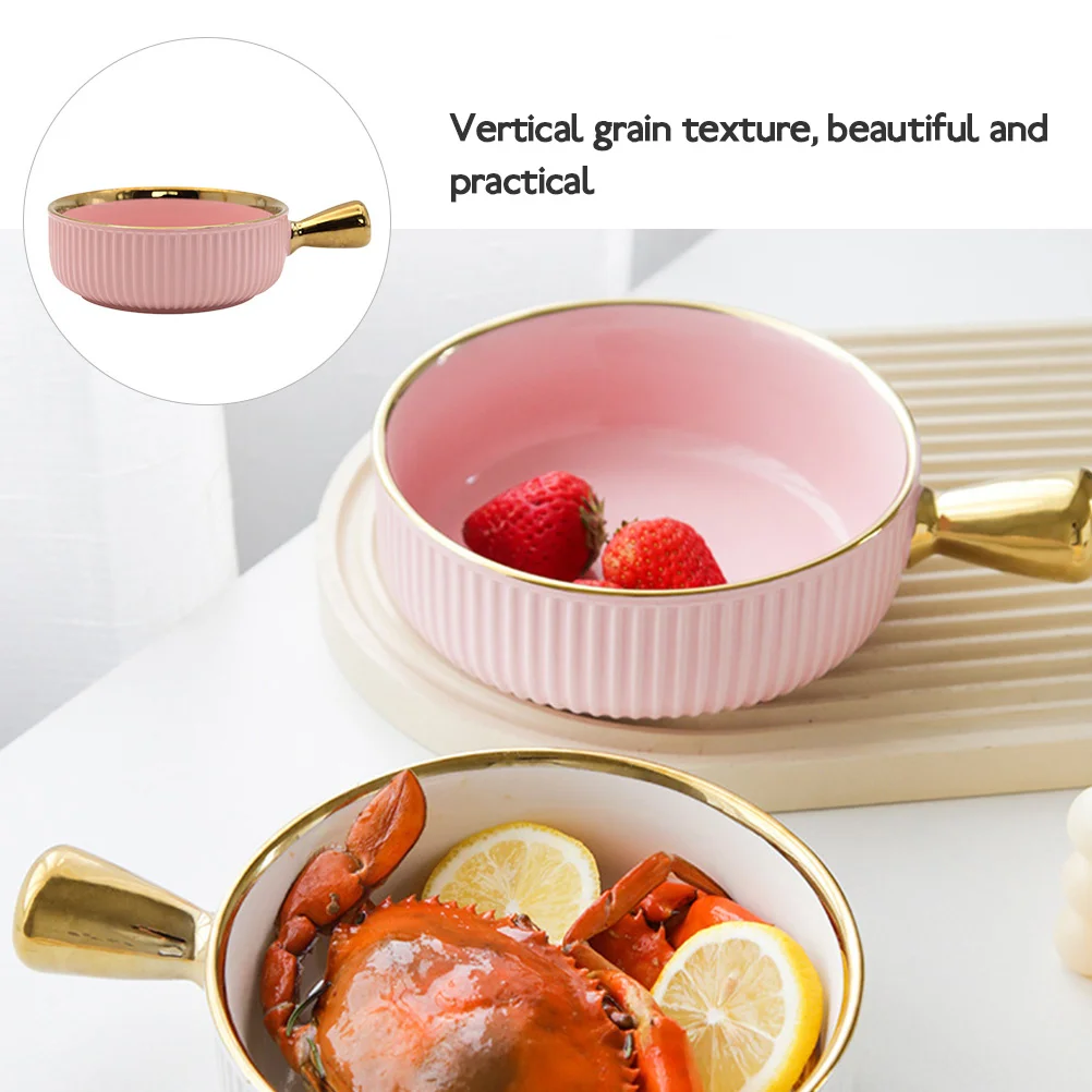 

1Pcs Ceramic Fruit Dessert Bowl Creative Style Heat Insulation Bowl for Salad Breakfast Family Gatherings Food Container