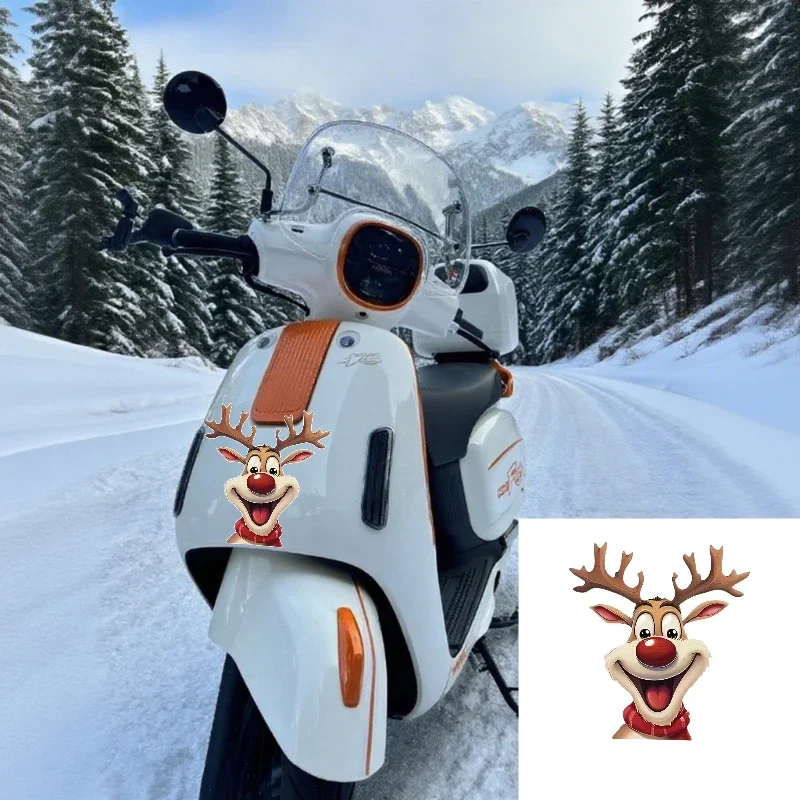 

Motorcycle sticker Christmas Elk waterproof Santa Claus and reindeer window decorations car computer decorative sticker