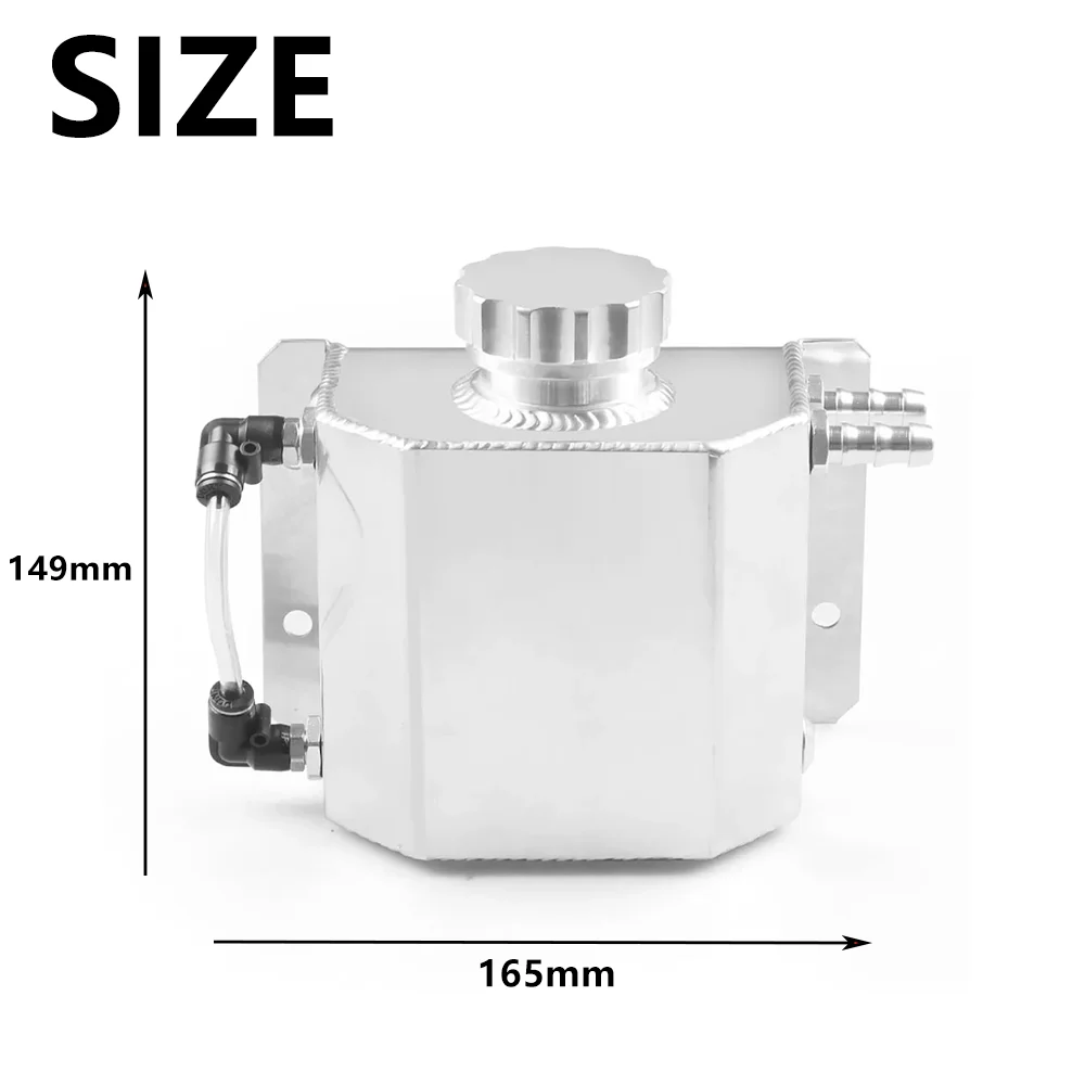 1L Alloy Aluminium Engine Oil Pot Universal Oil Catch Breather Tank Radiator Coolant Overflow Bottle Car Parts Tool Accessories