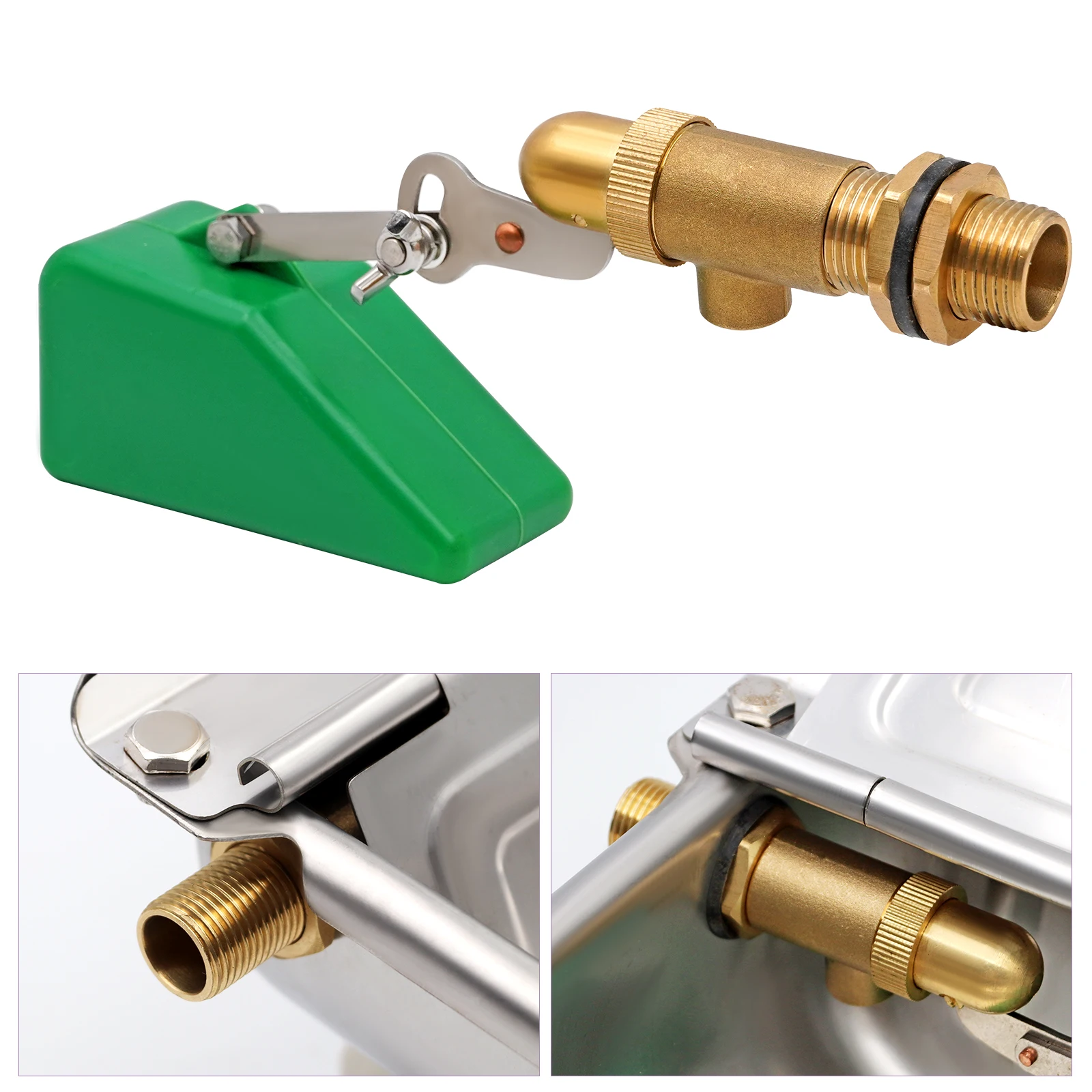 1/2 Inch Brass Water Level Control Copper Float Valve for Water Bowl Water Tank Brass Adjustable Arm Automatic Fill Float Valve