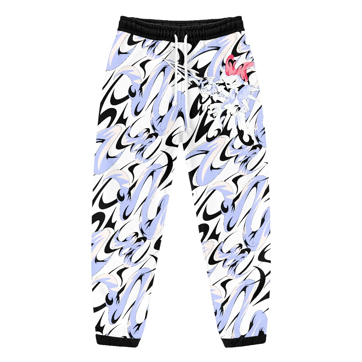 Unisex Stylish Joggers Featuring Abstract Tribal Graffiti and Cartoon Characters—Y2K Streetwear-style Drawstring Sweatpants.