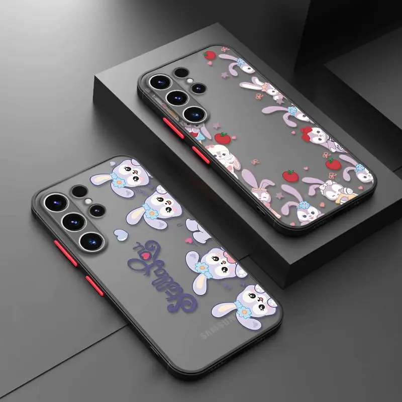 Disney StellaLou LinaBell Love TPU Matte Phone Case For Samsung Galaxy S24 S23 S22 S21 S20 FE Ultra S10 Plus Note 10Plus 20Ultra