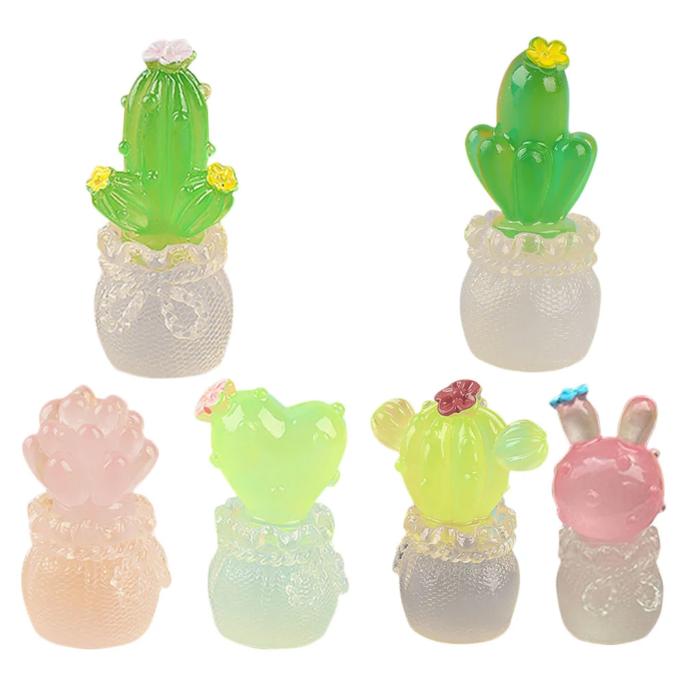 

6 Pcs Artificial Cactus Garden Miniature Ornament Succulents Model Outdoor Plants Decor Statue DIY Accessories Office