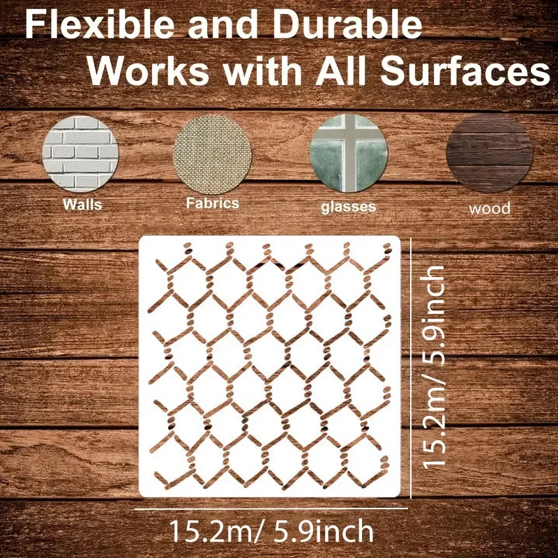 16Pcs/Set 15cm Geometry Gear Brick DIY Layering Stencils Painting Scrapbook Coloring Embossing Album Decorative Template