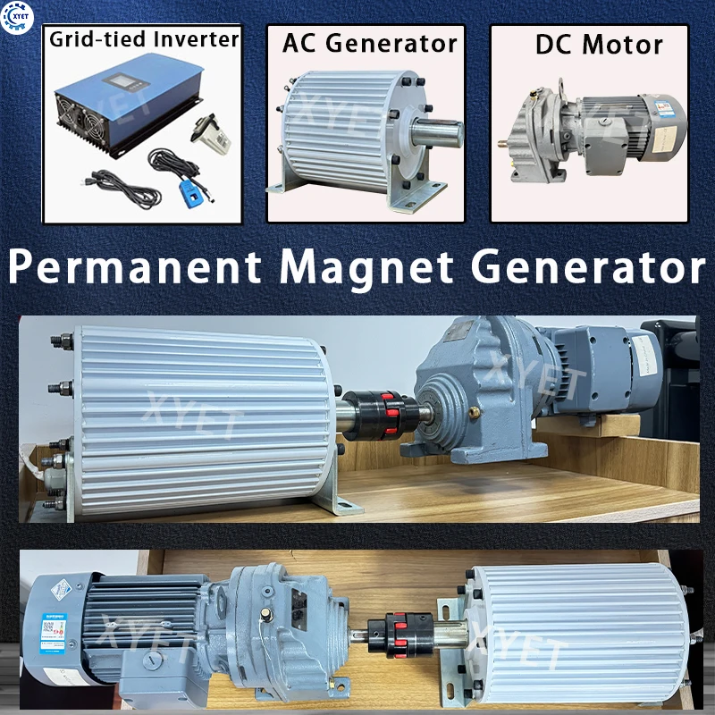 Low RPM 10KW20KW 30KW Permanent Magnet Generator 24V 220V 380V Free Energy Dynamo AC Magnetic Alternator with Grid Tie Inverter