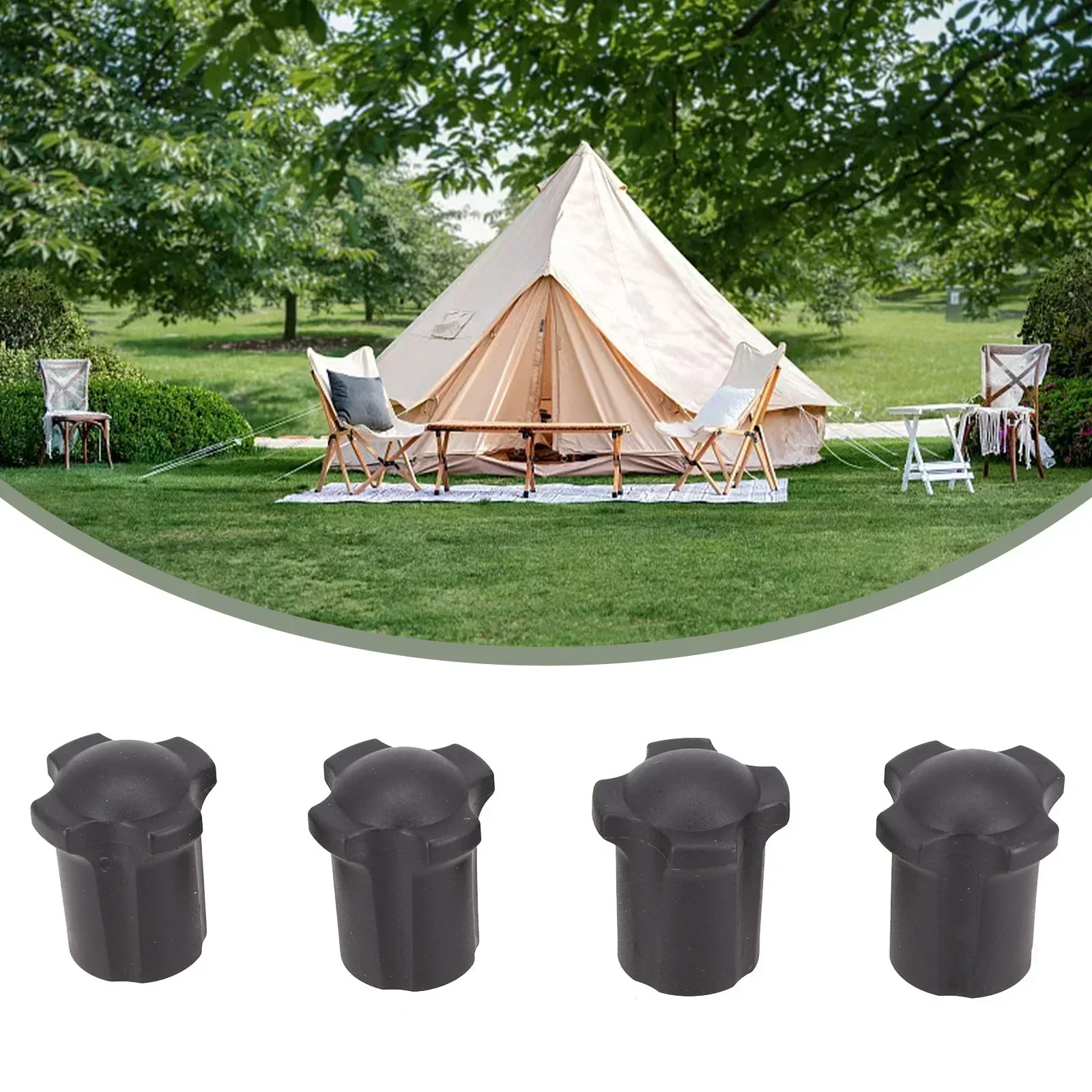 

4pcs Camping Folding Chair Leg Cap Rubber Folding Tables Legs Cap MoonChair Legs Cap For Camping Foldable Chairs Accessories