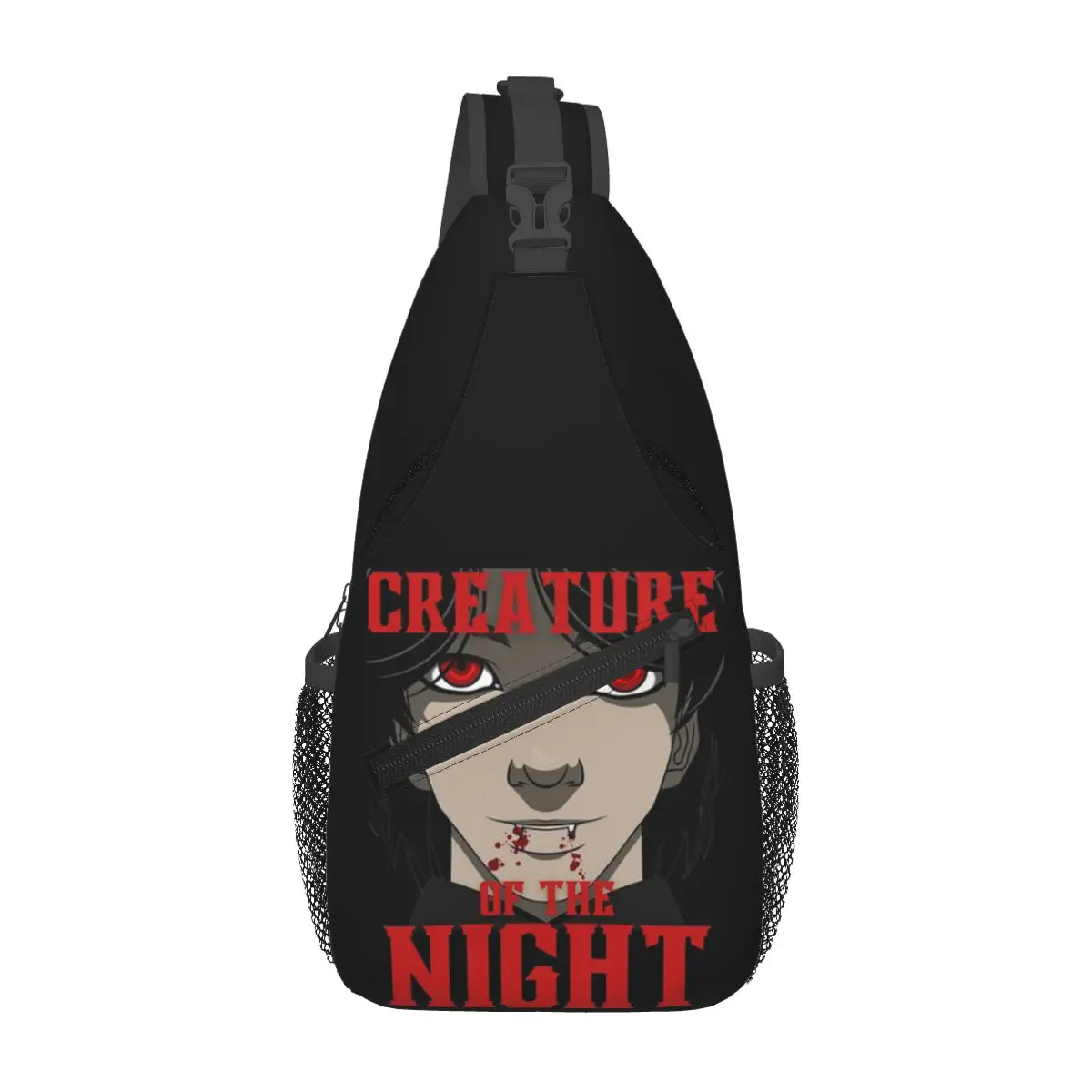 Creature Of The Night Vampire Chest Bag Men Sling Crossbody Backpack Chest Bag Traveling Hiking Daypack Shoulder Bag