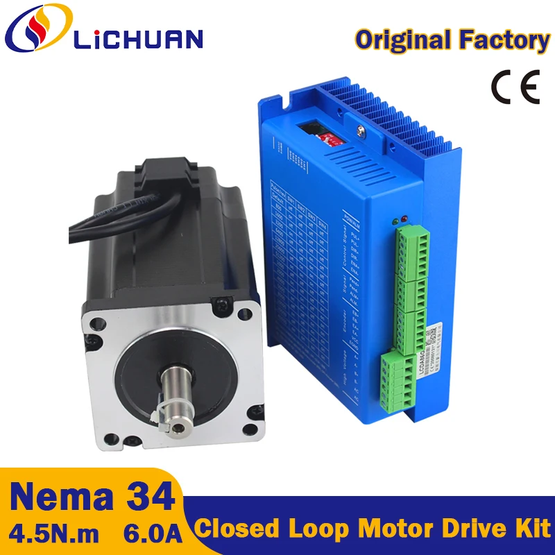 Lichuan-controlador de motor paso a paso para impresora 3D, kit de controlador de motor de circuito cerrado Nema 34 de 2 fases, cnc LC86H280 + LCDA86G AC20V ~ 75V, 4.5N.M