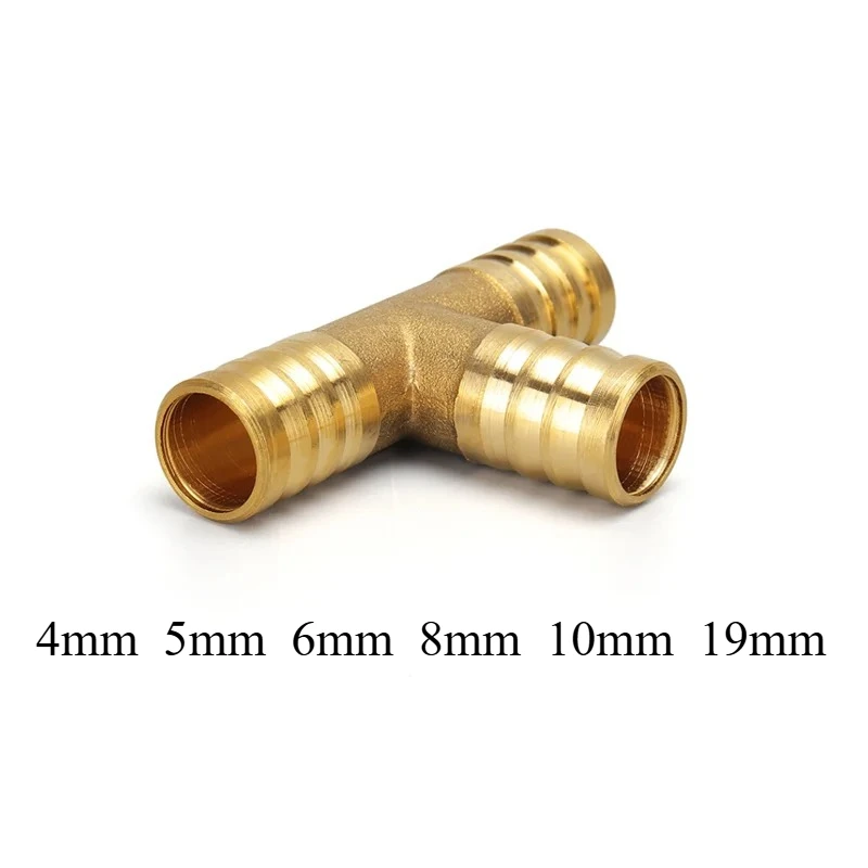 

Тройник-соединитель T-образный латунный для шлангов и труб, 3-ходовой, 4мм, 5мм, 6мм, 8мм, 10мм, 19мм, для медных и водяных трубок (типа «пагода»)