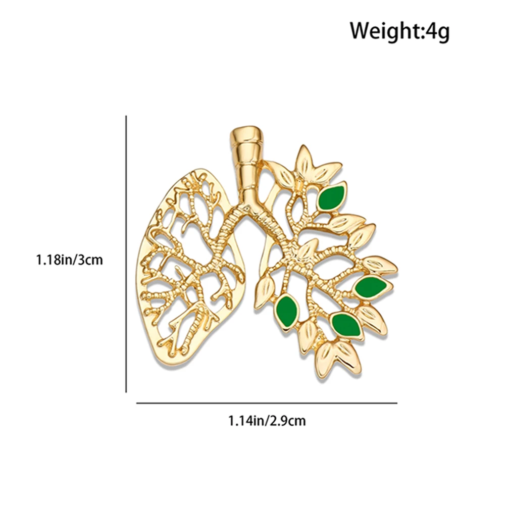 Catuni Creative Lung Metal Organ Pins Brooch Medical Respiratory Lapel Backpack Bag Badge Accessories for Doctor Nurse Hospital