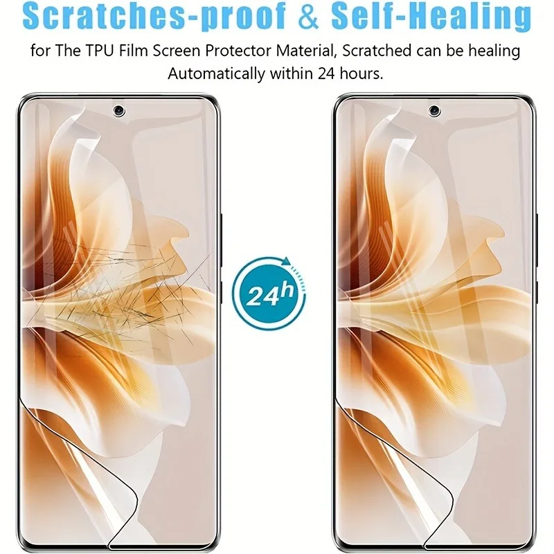 2pcs Hydrogel Film Screen Protector for Oppo Reno 10X 11 12 13 14 Pro 9 8 7 5G Supports Fingerprint Unlock Full Coverage Curved