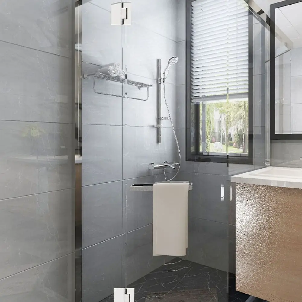 

Stainless Steel Bathroom Door Hinges Silver/black/golden Solid Sheet Glass Door Bracket Clip Strong Bearing Capacity