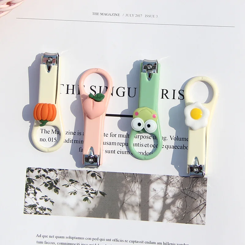 10pcs Creative cartoon nail clipper adult Anti-splash Nail clipper set Nail clipper Student portable Nail knife