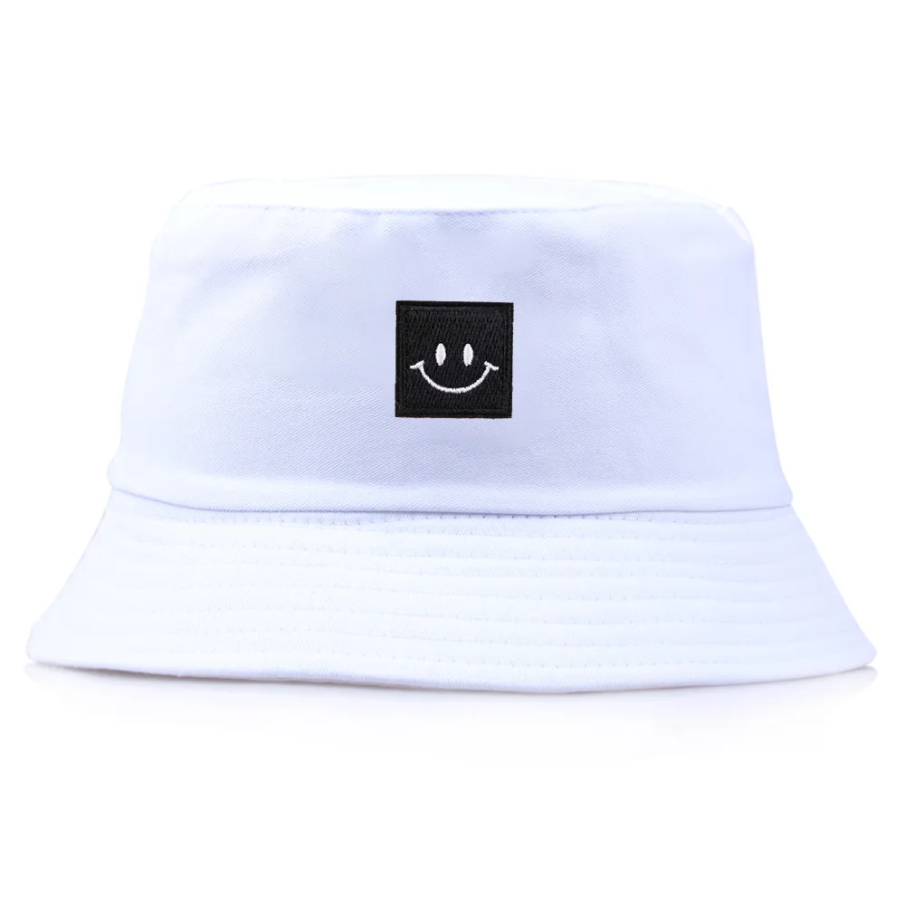 New Square Robot Embroidery Basin Hat Cap Outdoor Sunscreen Sunshade Hat Fisherman Hat