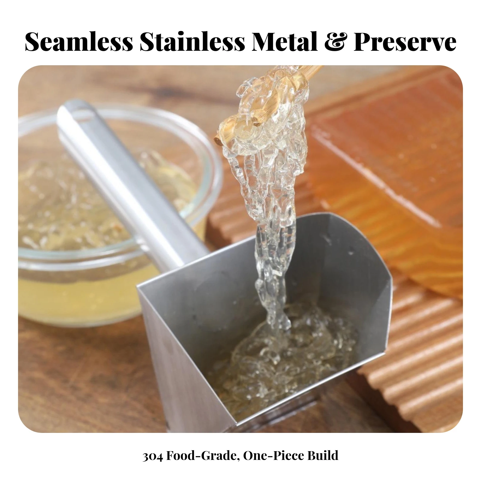 Jelly Scraper Stainless Metal & Gelatin Grater Hand Scraper Handheld Kitchen Tool Corrosion-Resistant for Home Cooks
