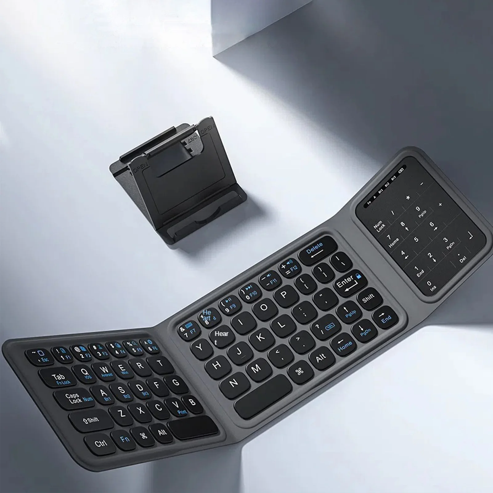 Bluetoot-compatible 5.0 Folding Keyboard Foldable Portable Travel Keyboard Portable Keypad for iPad Tablet Laptop Home & Office