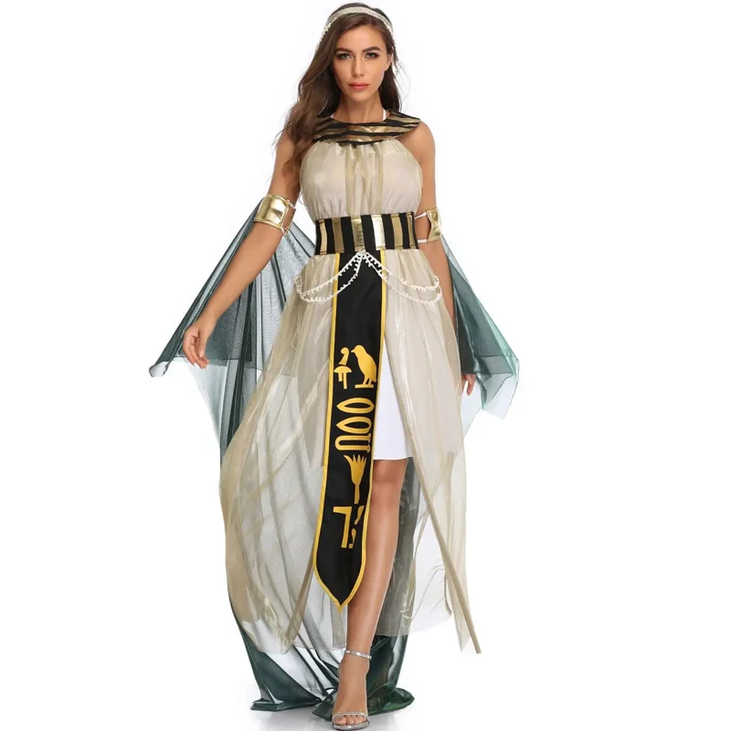 

Adult Myth Goddess Cosplay Fancy Party Dress Halloween Role Play Pharaoh Cleopatra Egypt Egyptian Queen Costume Purim Clothing