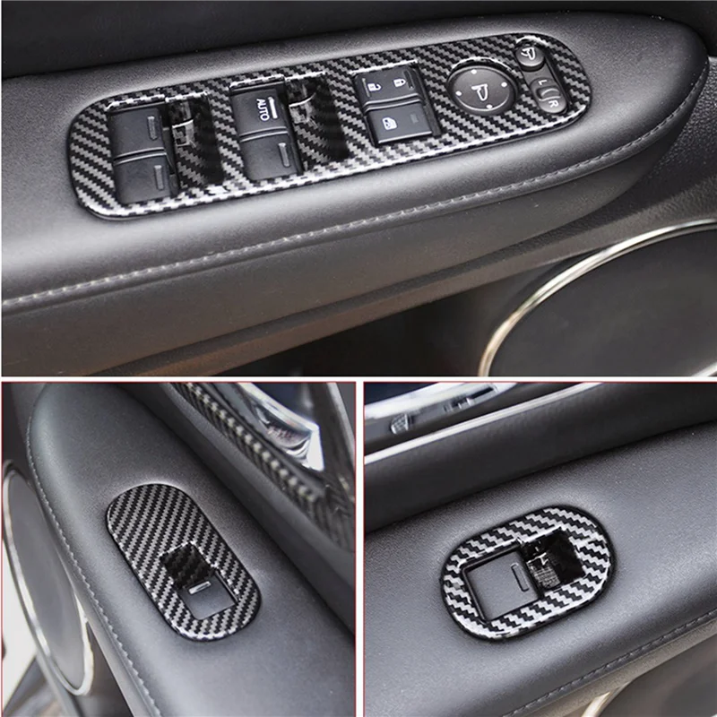 

8X For Honda HRV HR-V VEZEL 2014-2020 Carbon Fiber Door Handle Window Lift Switch Panel Cover Trim Decorator Accessories