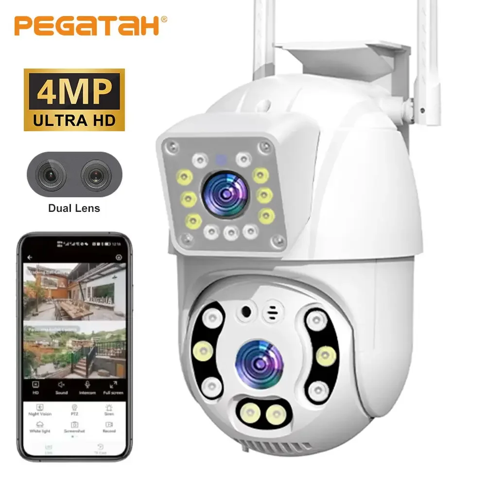 4MP Dual-Lens WIFI PTZ IP Camera 5XZOOM Human Detect Motion Detection CCTV Security Cameras Night Vision Outdoor Video Surveilla