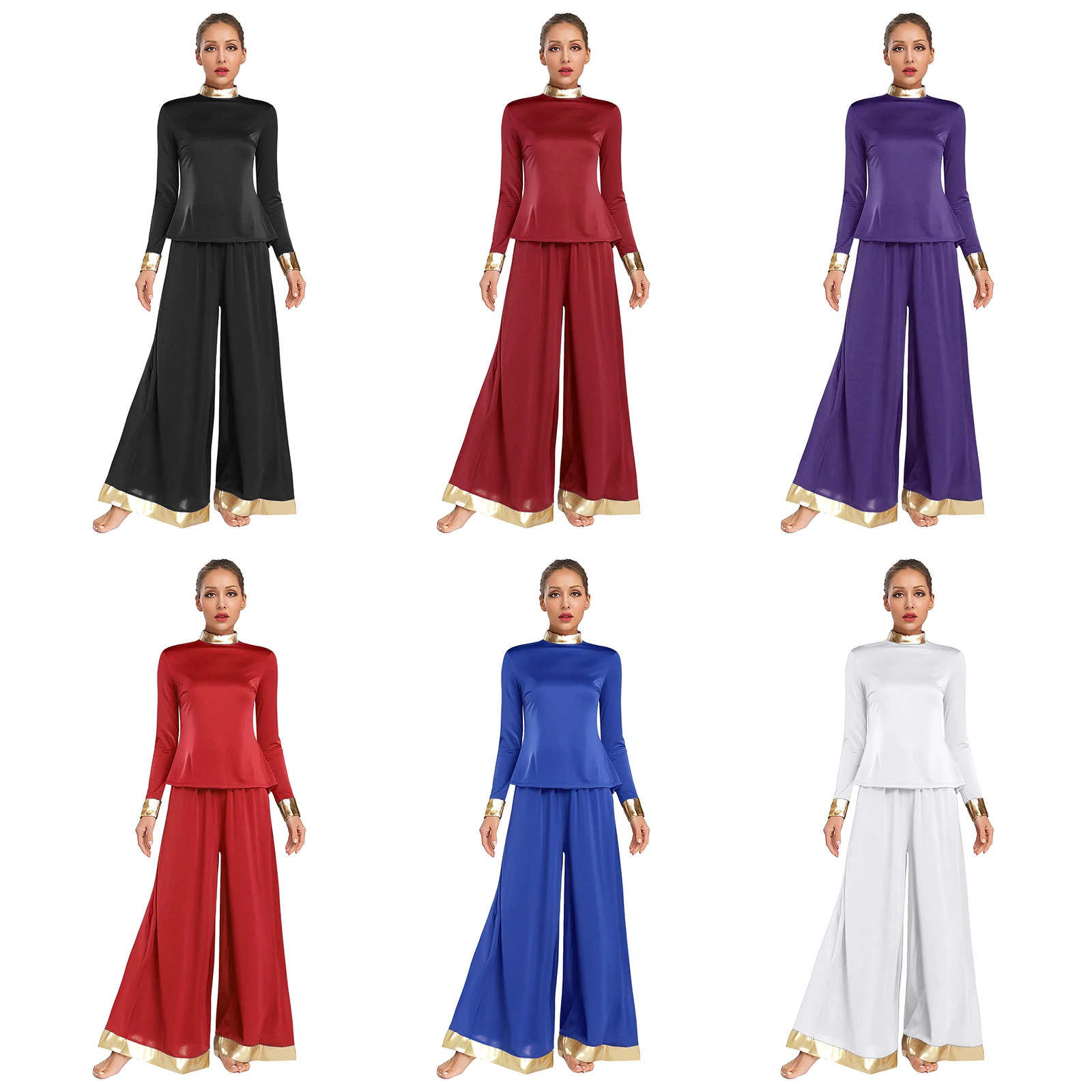

Women Worship Praise Dance Set Long Sleeve Lyrical Dance Performance Costume Adult Festival Fancy Dress Up Party Fashion Clothes
