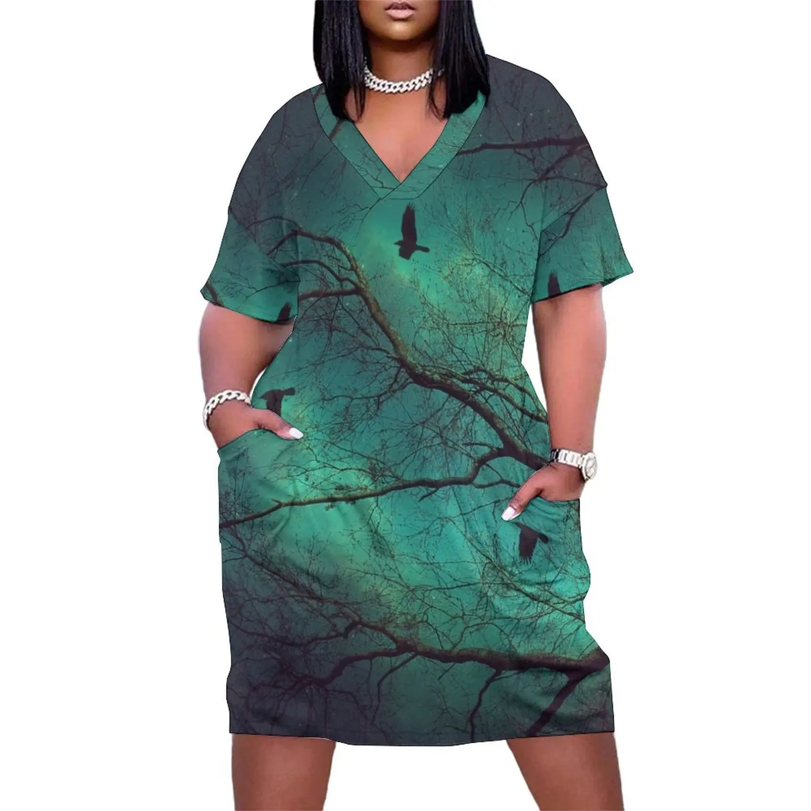 Where Dusk Meets Dawn II Loose Pocket Dress dresses for women 2025 Female dress