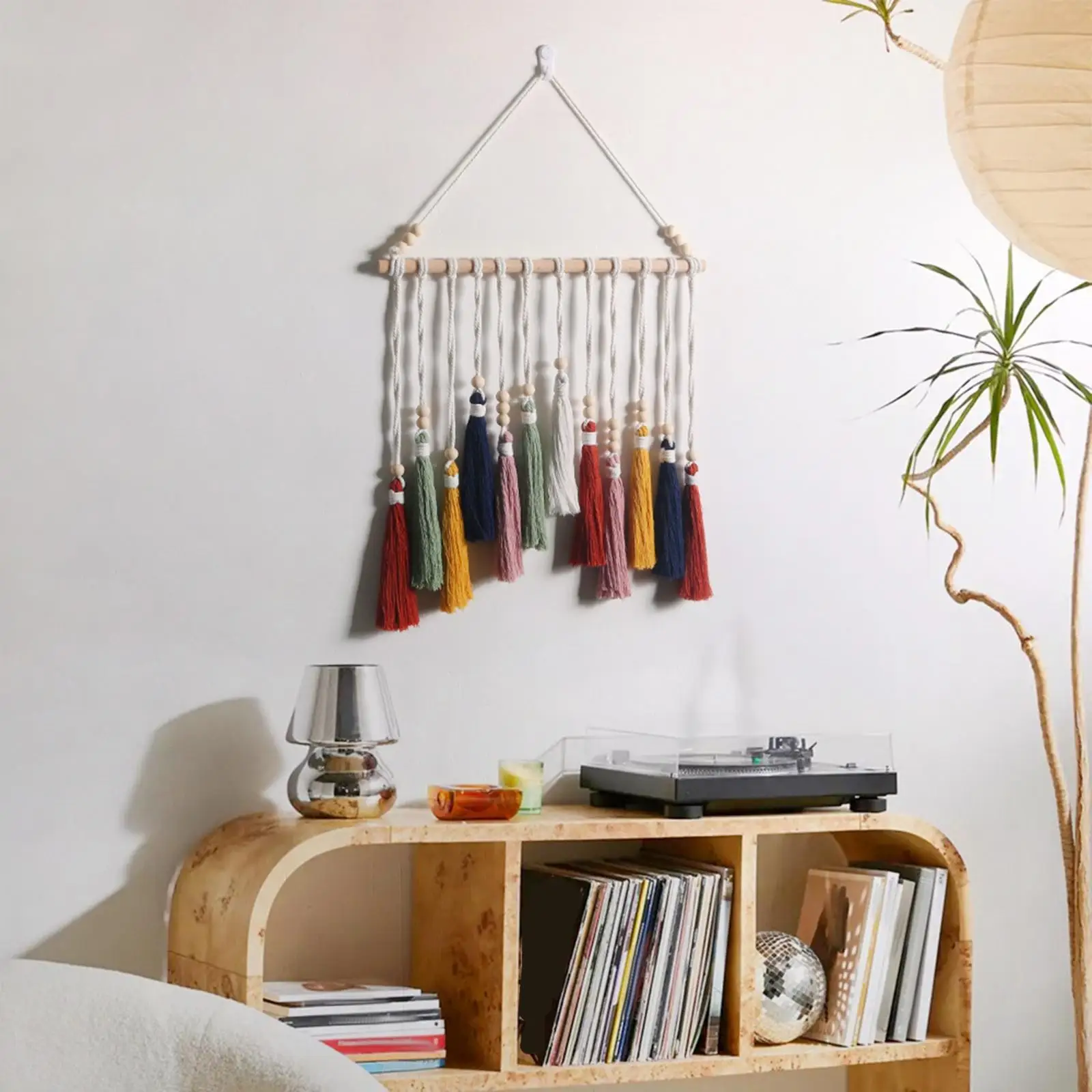 

Macrame Wall Hanging Boho Wall Decor Handmade Art Creative Decorative Cotton Thread Tassel Tapestry for Birthday Gift Dorm