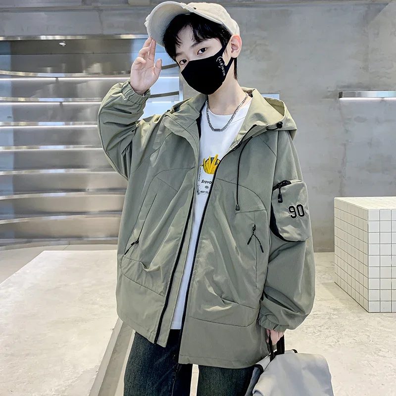 

Boys' Autumn Coat 2025 New Style Children's Hooded Windproof Jacket Fashionable Multi Pocket Boys' Jacket RM28