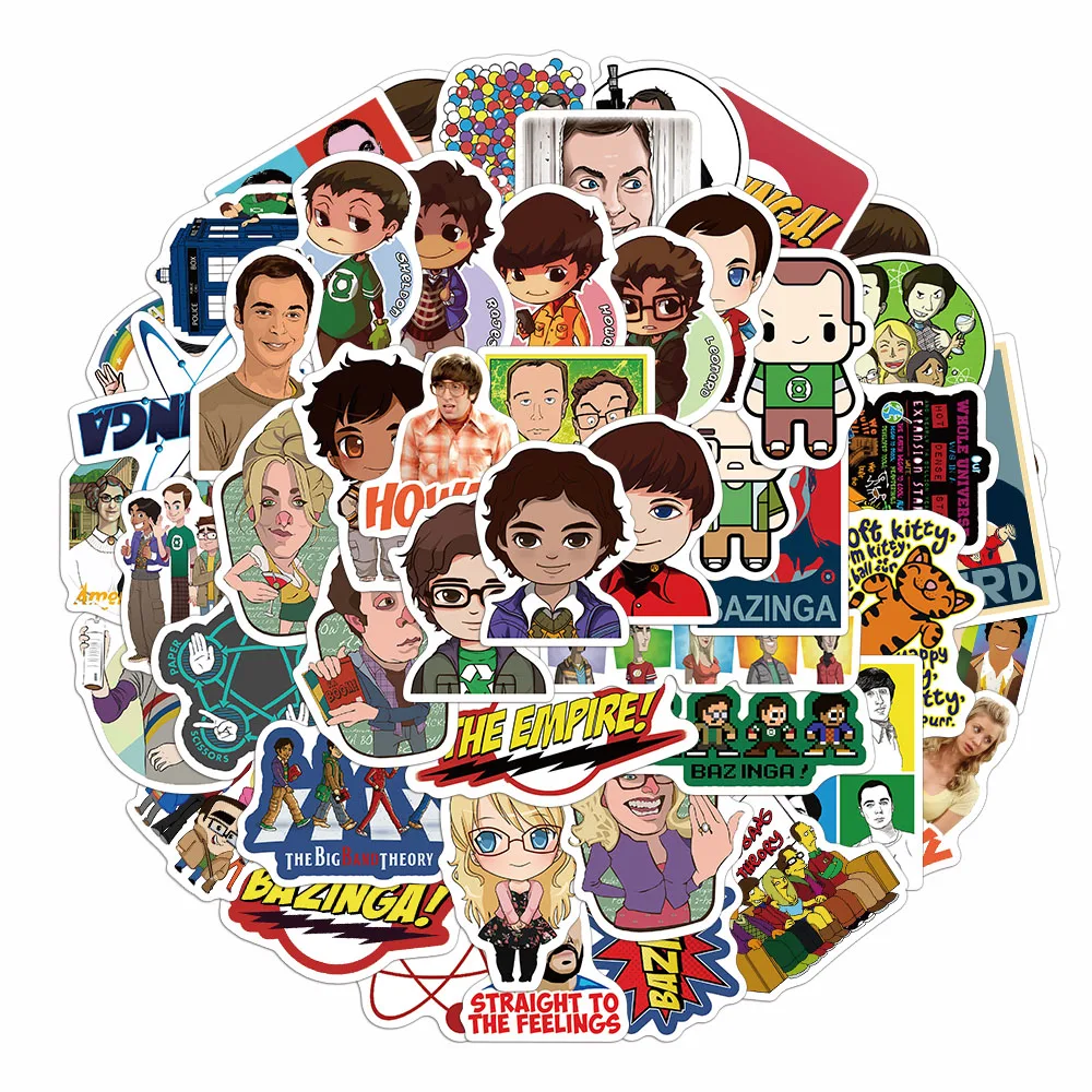 50PCS Creative American Drama Life Big Bang Sticker Handbook diy Notebook Phone Case Refrigerator Desktop Waterproof Sticker