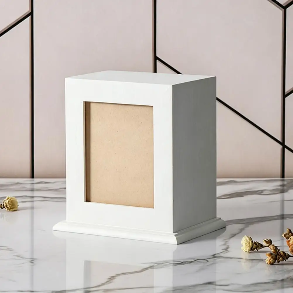 Sealed Pet Urn Solid Wood Pet Urn with Photo Frame Moisture-proof Cremation Keepsake Box Capacity Memorial Tribute for Cats Dogs