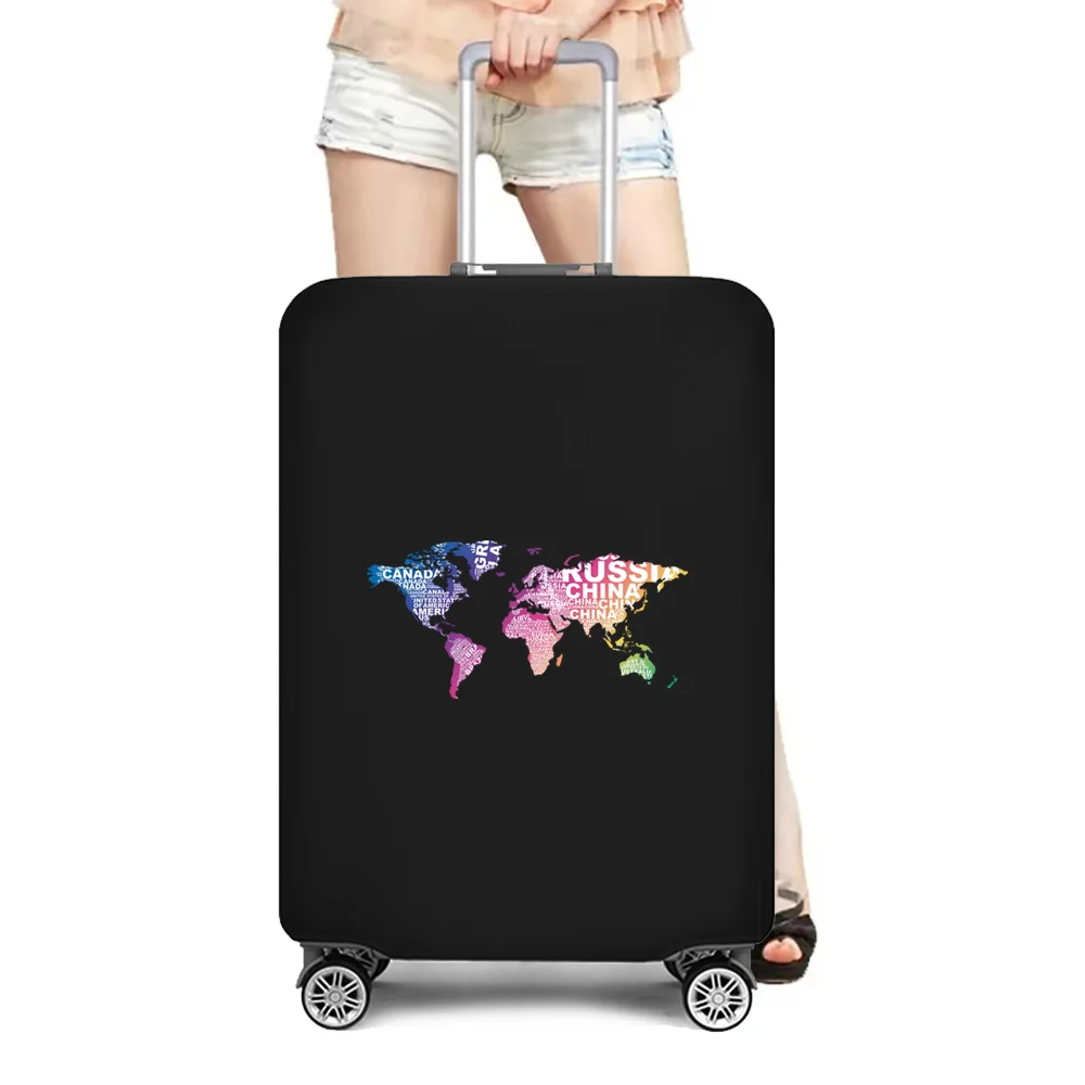 Bagagem Capa de Viagem Imprimir Suitcase Protector Bagagem Poeira Caso Capa Adequado para 18-32 Elastic Suitcase Travel Organizer