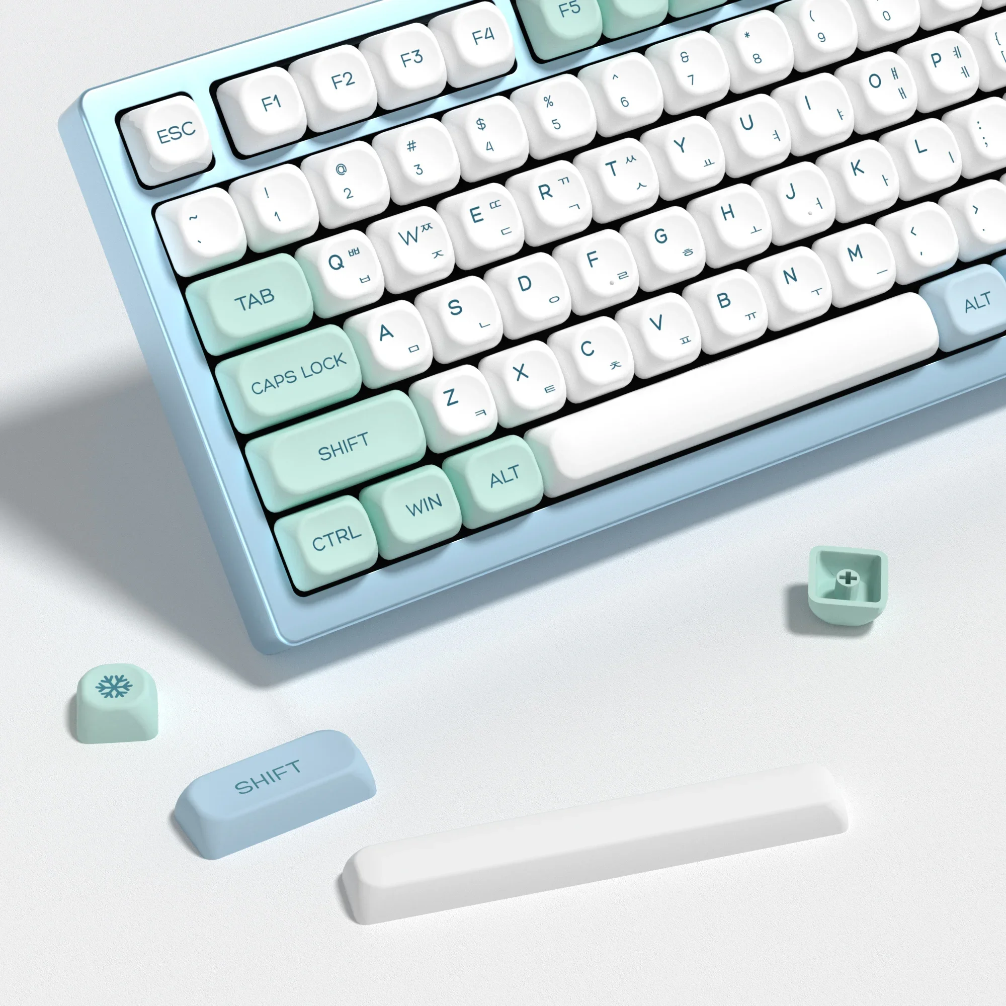 KBDiy 138 Keys PBT KOA Profile Korean Keycaps Snow Mountain Keycap for Mechanical Keyboards ISO for mad 60he ak820 pro mad 68he