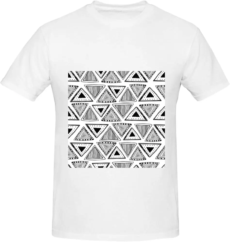 Triangle Hand Painted Ethnic Seamless Pattern Anime GraphicY2K tops Unisex Summer Short Sleeve