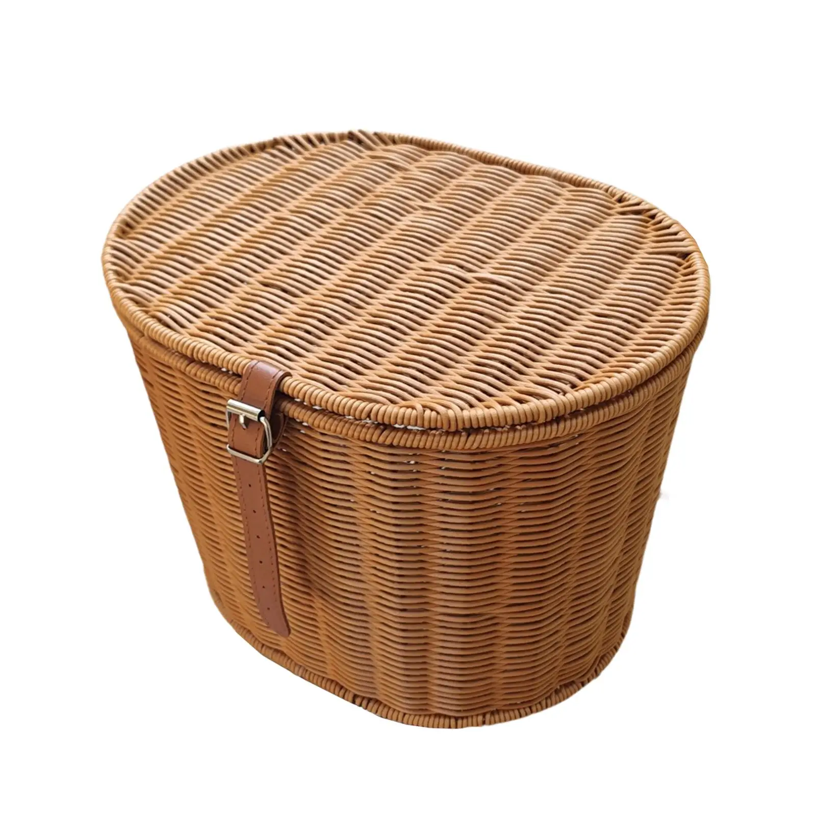 سلة دراجة أمامية للفتيات والنساء سلة دراجات متعددة الوظائف منسوجة يدويًا