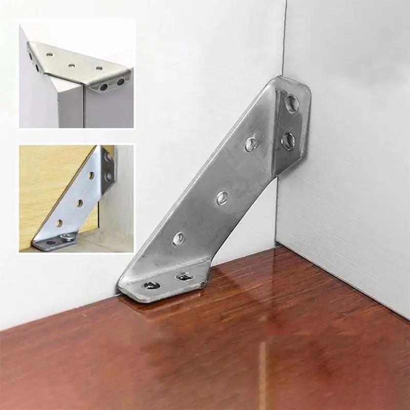 10 Pcs Brackets Corner Bracket,Stainless Steel Corner Brace- Shelf Right Angle for Shelf, Wood, Furniture, Shelves