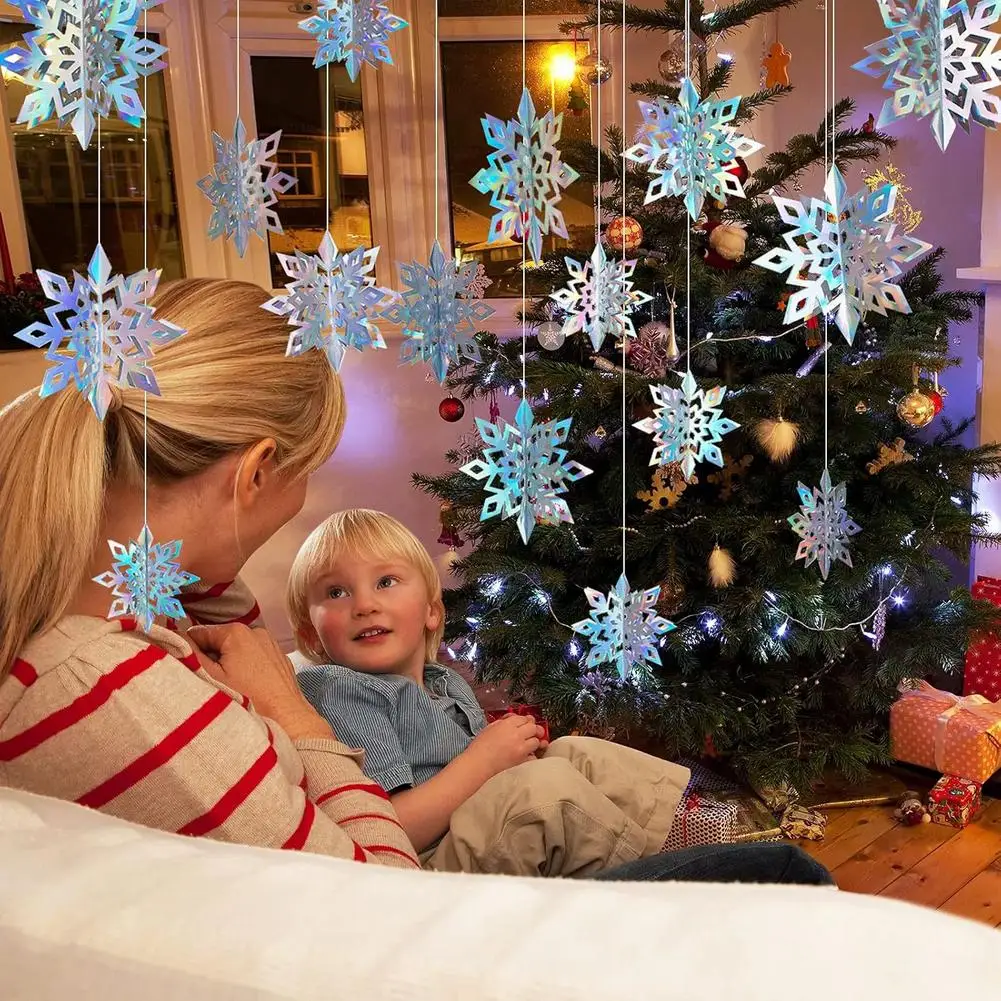 6 قطعة عيد الميلاد ندفة الثلج 15/20/25 سنتيمتر معلقة شجرة عيد الميلاد زخرفة عيد الميلاد ديكور المنزل نافيداد السنة الجديدة 2026 اكسسوارات الديكور #2
