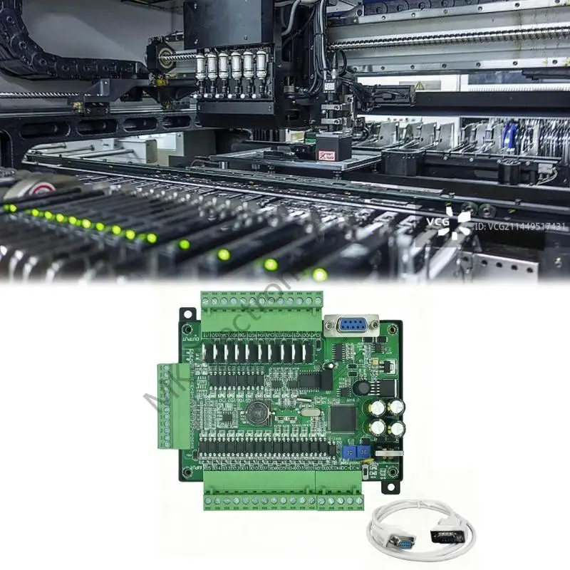 R2LF PLC Controller Module FX3U 24MT With Cable 14 Input 10 Transistors Output Ladder Diagrams Programming For Machinery