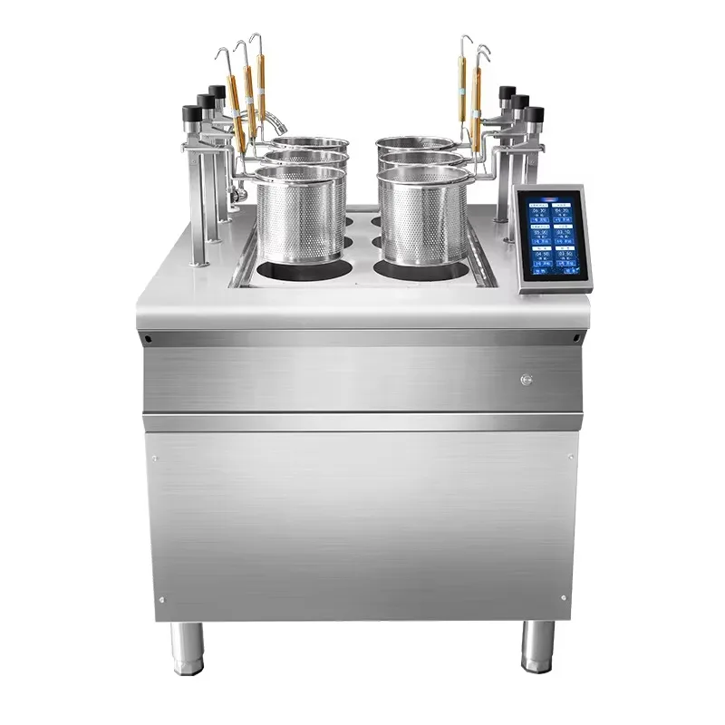 Commercial Intelligent Induction Noodle Boiler With 4/6 Hole Automatic Lifting Touch Control For Restaurant Pasta Noodle Cooking