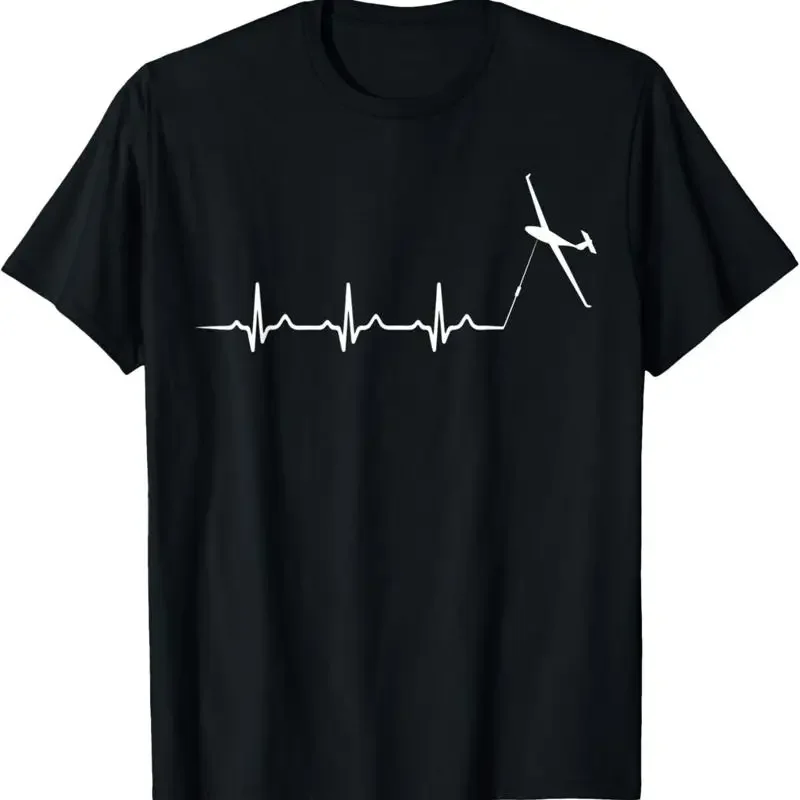 Glider Airplane Heartbeat Pilot Funny Gliding Soaring Lover T Shirt