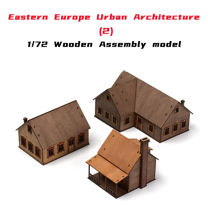 

1/72 Eastern Europe Urban Architecture Scene Wooden Assembly Model DIY Handmade Building Gifts for Children