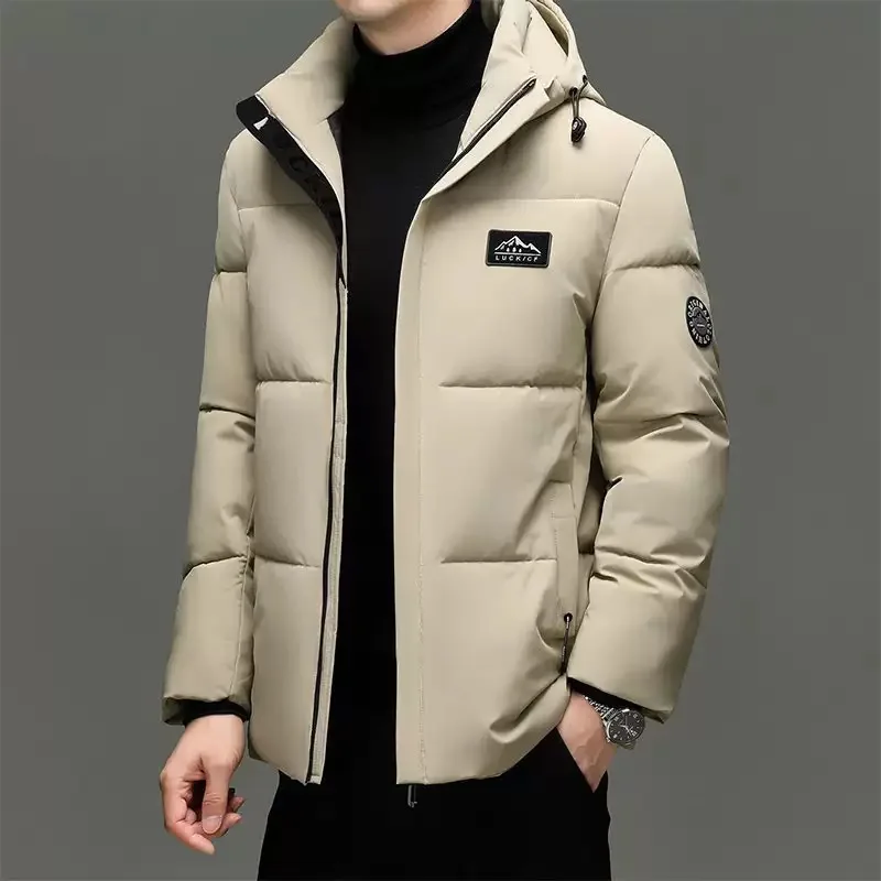 Autumn and Winter Fashion Trend Thickened Warm Hooded Cotton-Padded Jacket Men's Casual Loose Sports Windproof Large Size Coat
