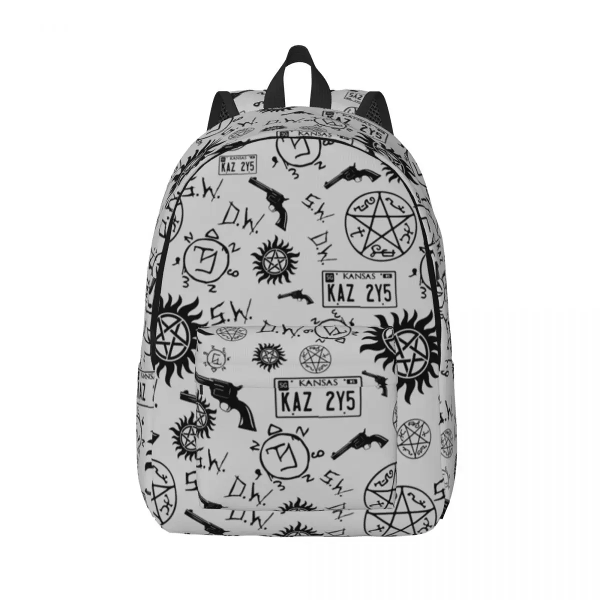 

Supernatural Winchester Symbols Fashion Backpack Sports Student Hiking Travel Daypack for Men Women Laptop Computer Canvas Bags