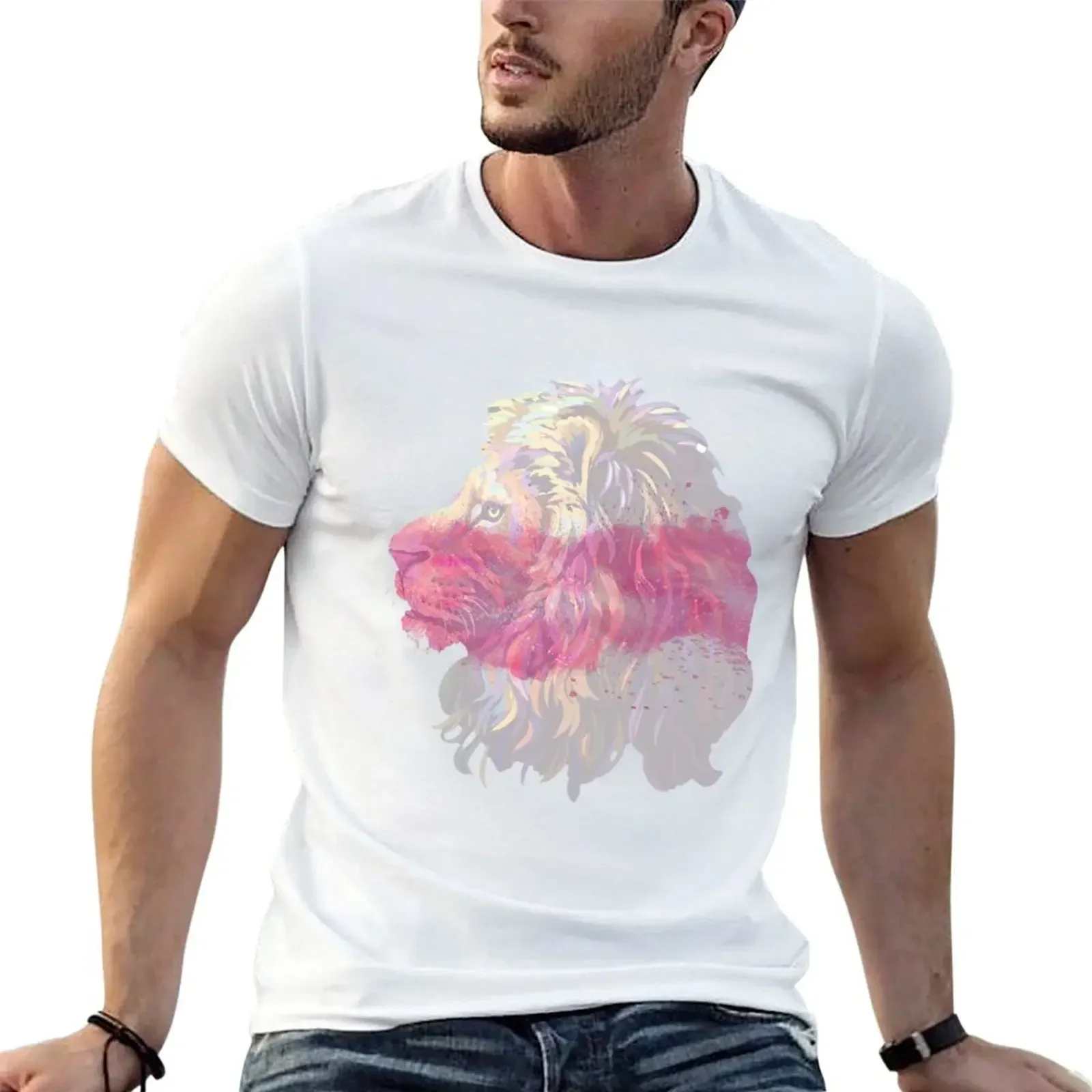 

Lion — Paint Splashes T-Shirt oversized t shirt summer tops for a boy designer shirts Men's t-shirt