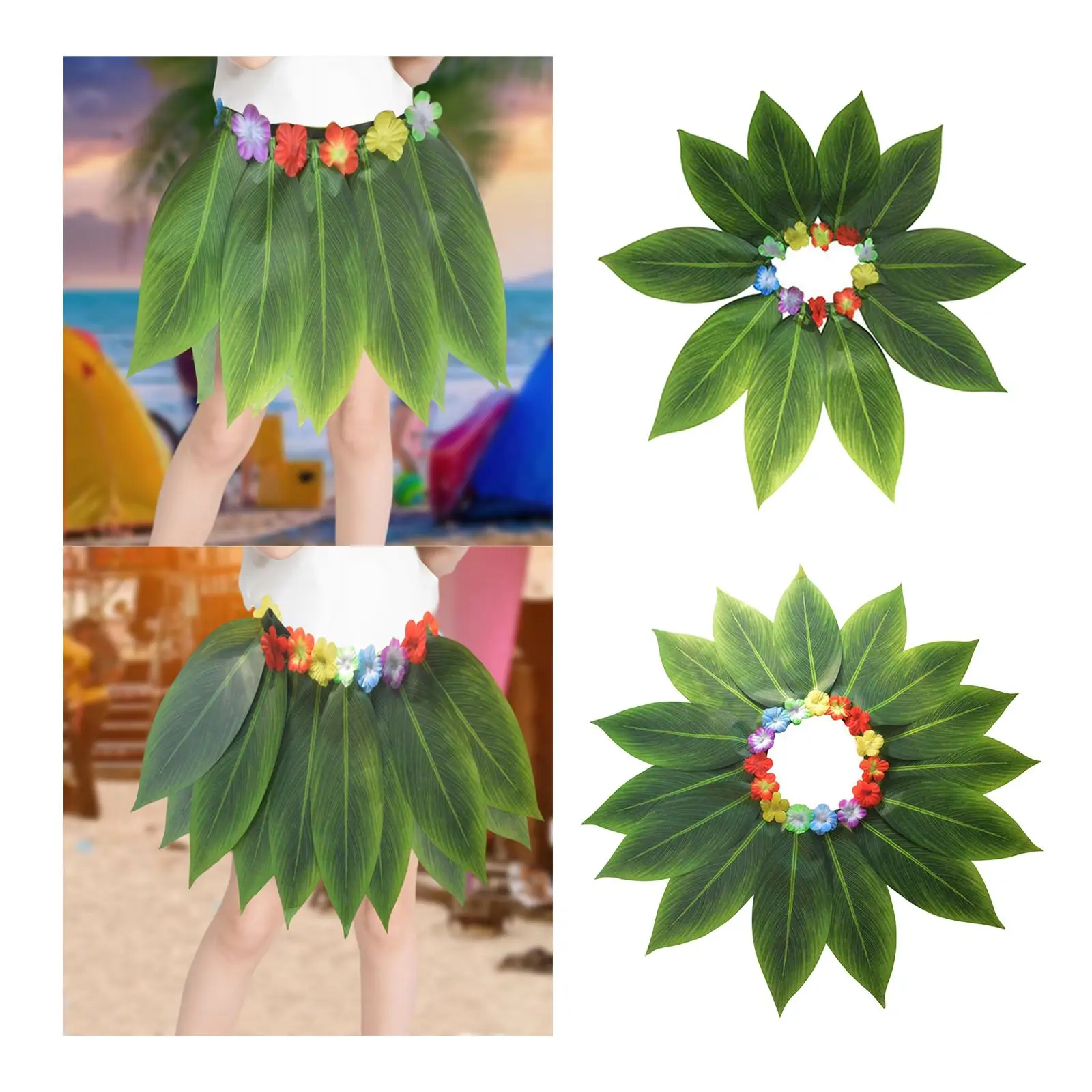 Falda de hierba falda de hoja hawaiana fiesta Luau para mujeres niñas traje de baile