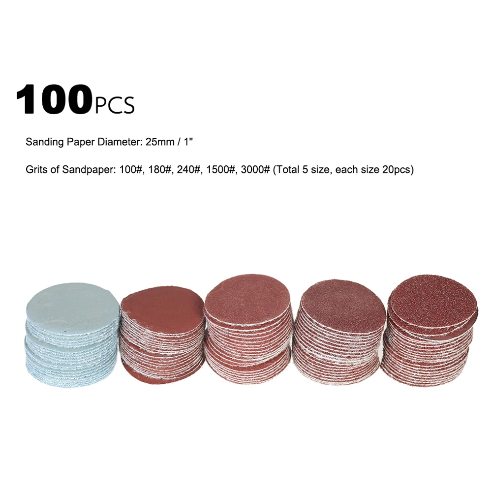 

100pcs 25mm sanding paper set is perfect for DIY grinding and polishing for electric grinding accessories