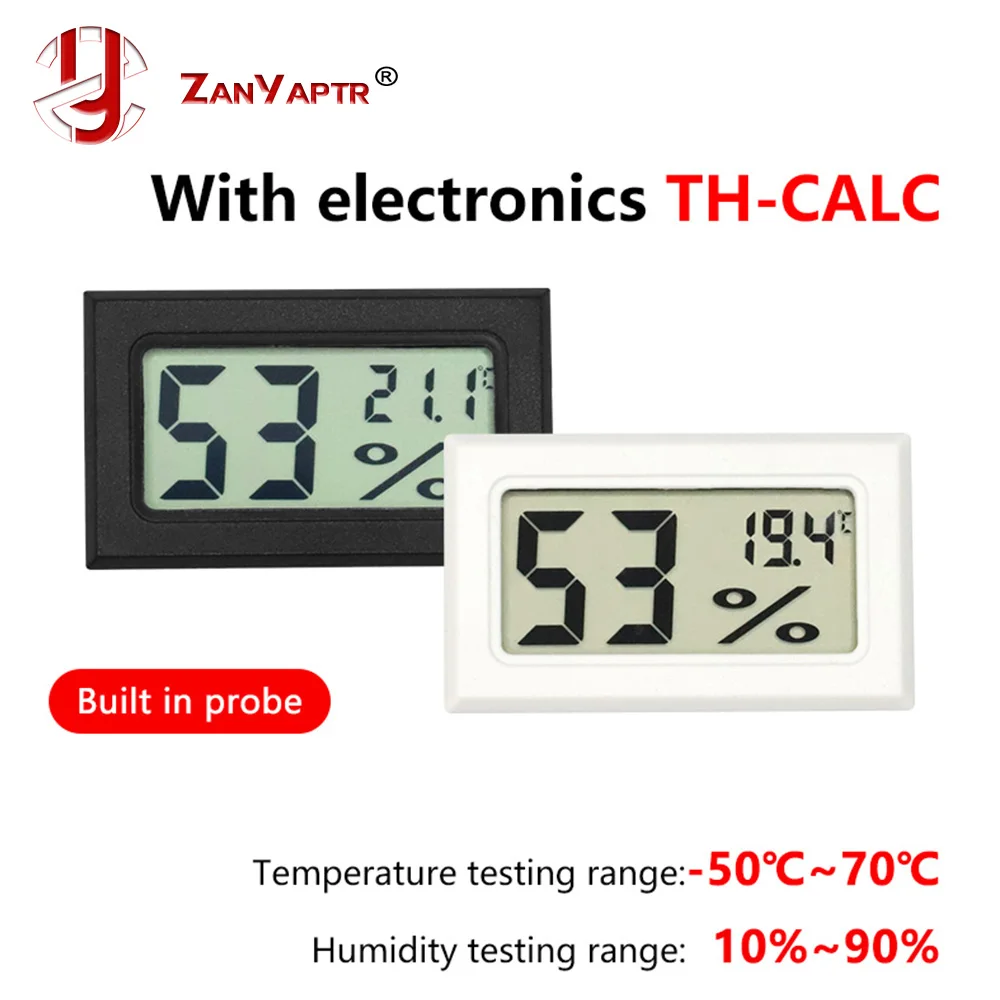 

3D Printer Parts Dry Box Hygrometer With/without Battery Black white Digital LCD Indoor Convenient Temperature Sensor