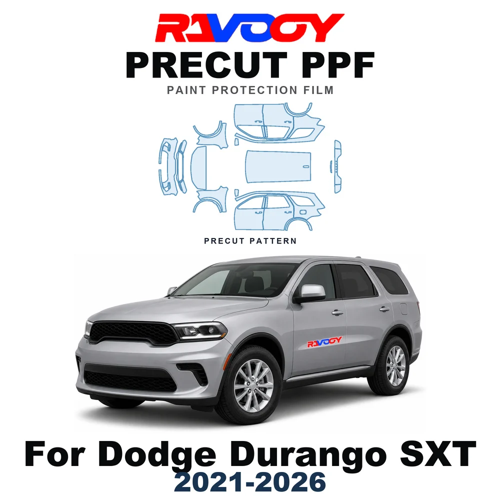 Precut PPF For Dodge Durango SXT 2021-2026 8.5mil TPU Paint Protection Film Hood Bonnet Bumper Headlight Self-Healing Clear Kit