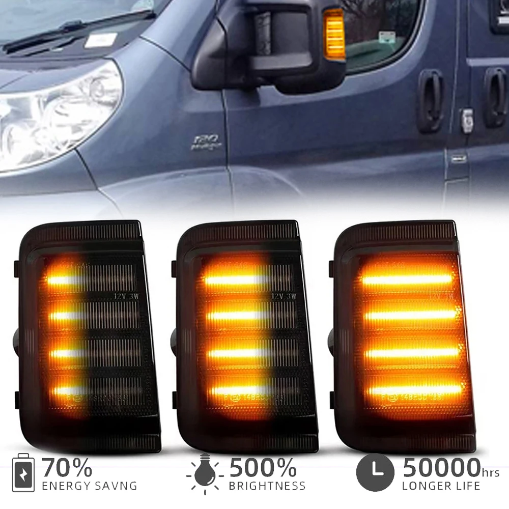 

2Pcs LED Repeat Blinker Side Marker Mirror Light for Citroen Relay Jumper RAM Promaster Fiat Ducato Peugeot Boxer 2006-2019