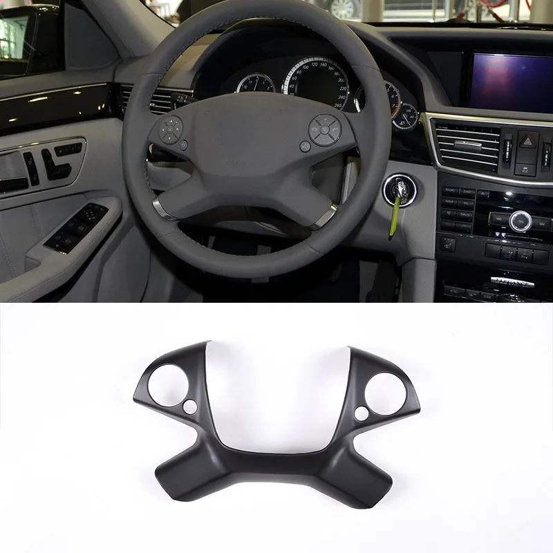 

For Mercedes Benz E Class W212 W207 2009-2013 ABS Carbon Fiber Car Steering Wheel Cover Trim Sticker Interior Car Accessories